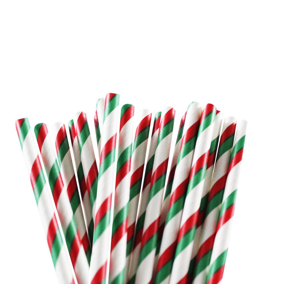 Red & Green Striped Stirring Straws-Brew Glitter®