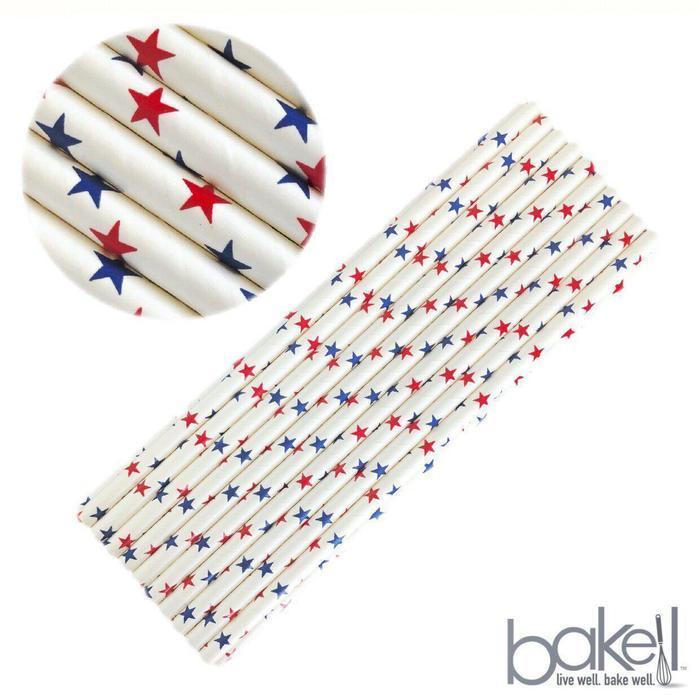 Red, White, and Blue Stars Stirring Straws | Bulk Sizes-Brew Glitter®