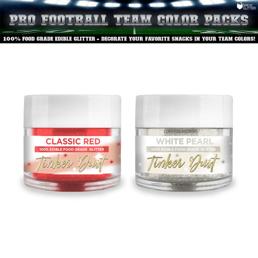 Red & White Glitter Football Team Colors (2 PC Set)-Brew Glitter®
