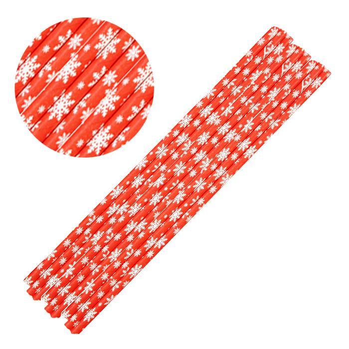 Red & White Snowflakes Stirring Straws-Brew Glitter®