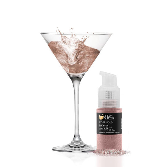 Rose Gold Edible Glitter Spray Pump for Drinks-Brew Glitter®