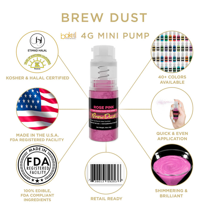 Rose Pink Edible Brew Dust | Mini Spray Pump-Brew Glitter®