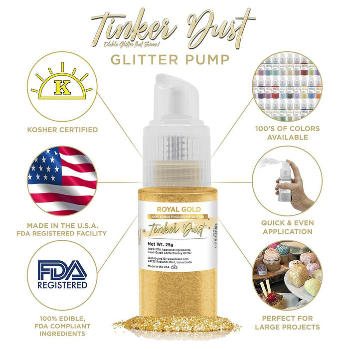 Royal Gold Tinker Dust Spray Pump by the Case | Private Label-Brew Glitter®