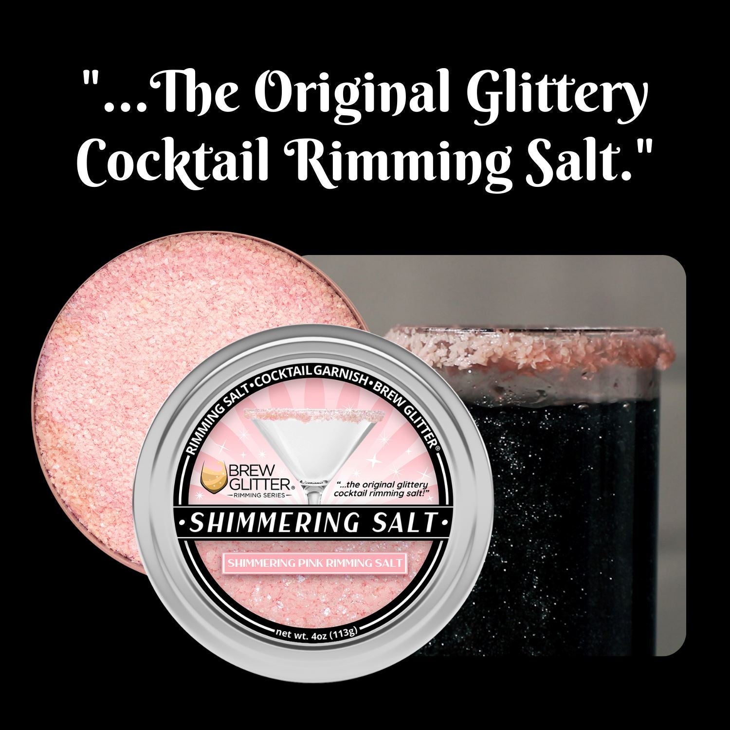 Shimmering Pink Cocktail Rimming Salt-Brew Glitter®