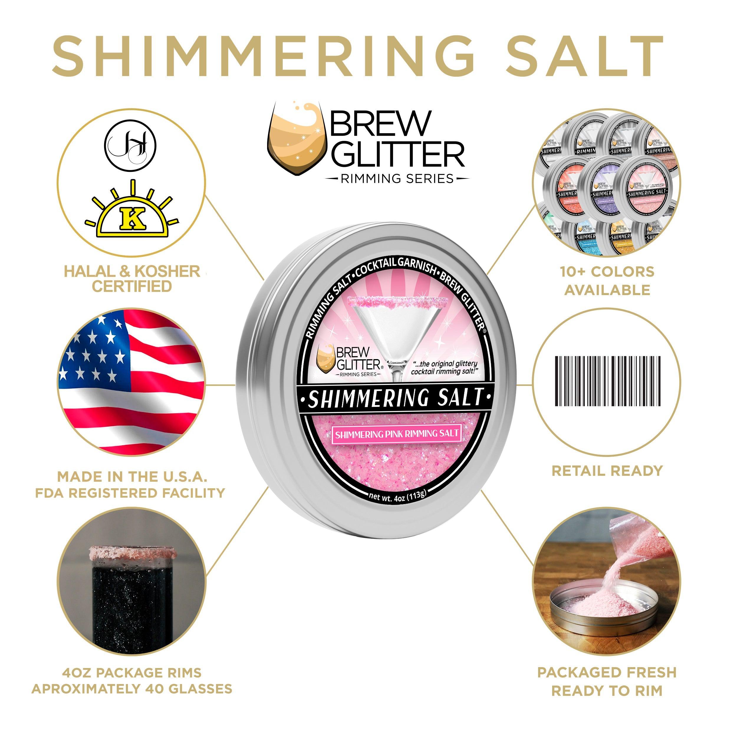 Shimmering Pink Cocktail Rimming Salt-Brew Glitter®