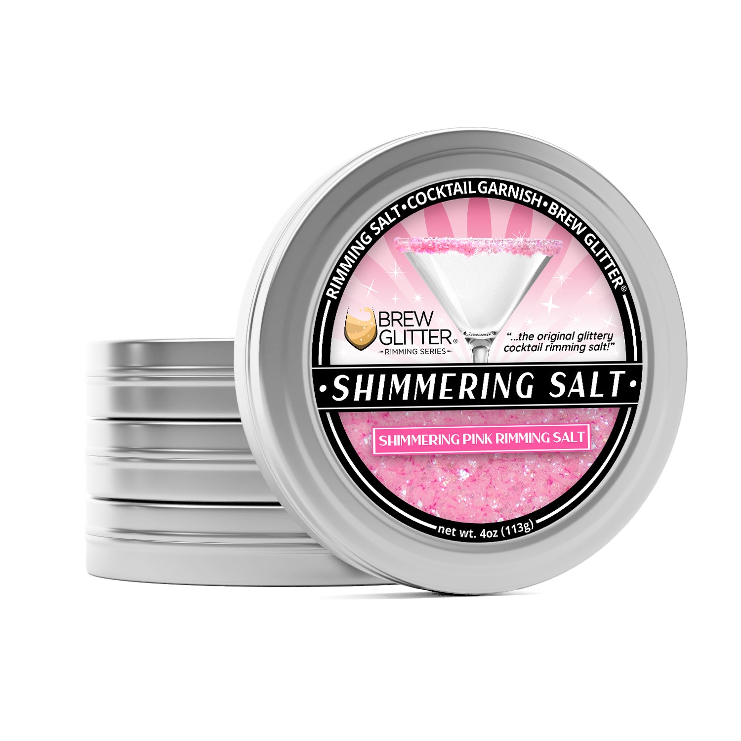 Shimmering Pink Cocktail Rimming Salt-Brew Glitter®