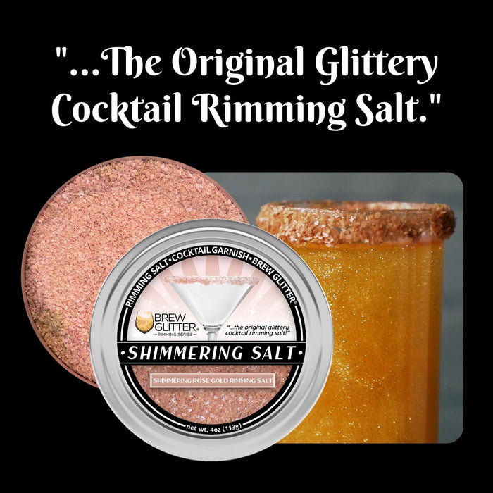 Shimmering Rose Gold Cocktail Rimming Salt-Brew Glitter®