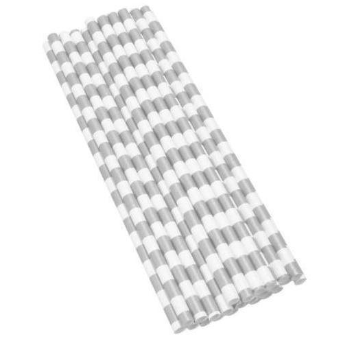 Silver and White Stripes Stirring Straws-Brew Glitter®