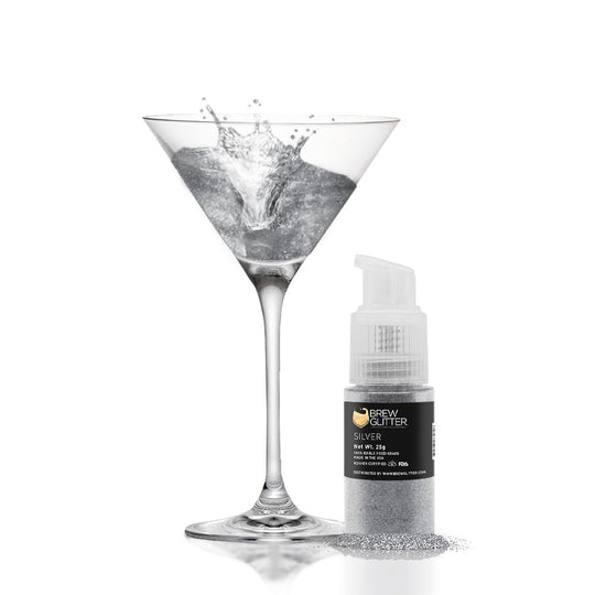 Silver Edible Glitter Spray Pump for Drinks-Brew Glitter®