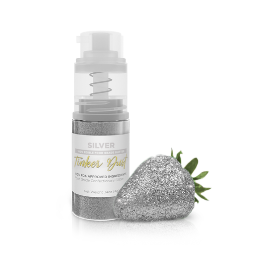 Silver Tinker Edible Glitter Spray 4g Pump | Tinker Dust®-Brew Glitter®