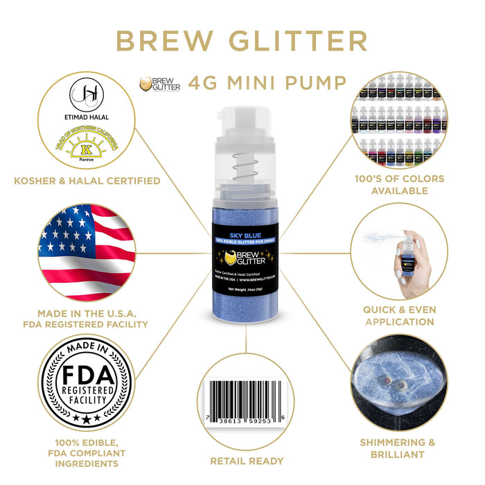 Sky Blue Brew Glitter | Mini Pump Wholesale by the Case-Brew Glitter®