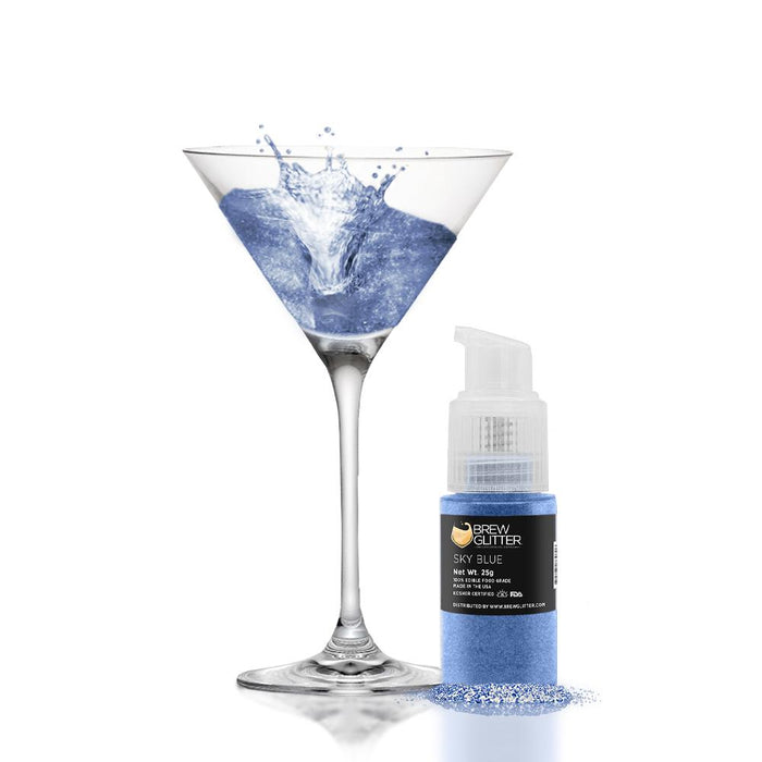 Sky Blue Edible Glitter Spray Pump for Drinks-Brew Glitter®