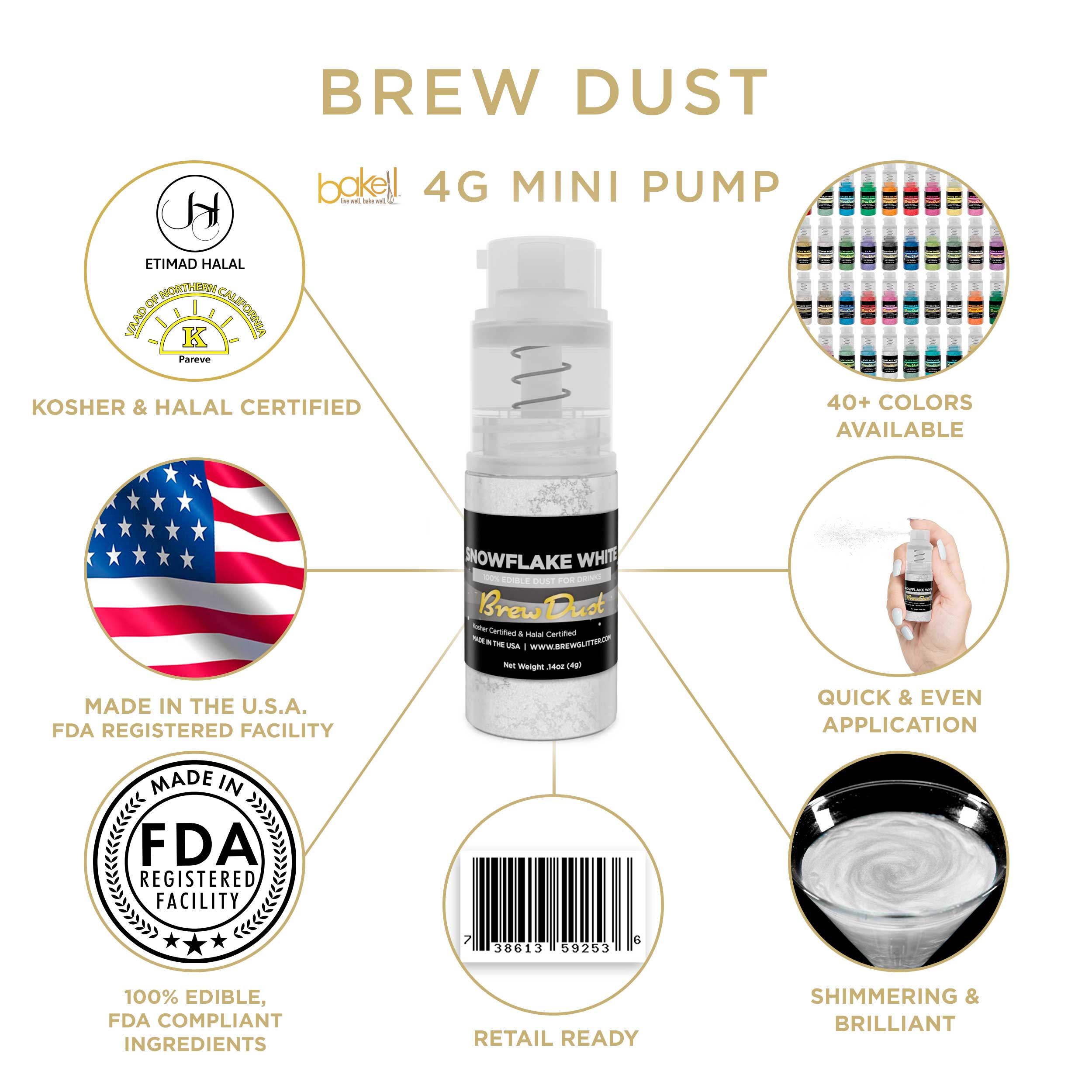 Snowflake White Edible Brew Dust | Mini Spray Pump-Brew Glitter®