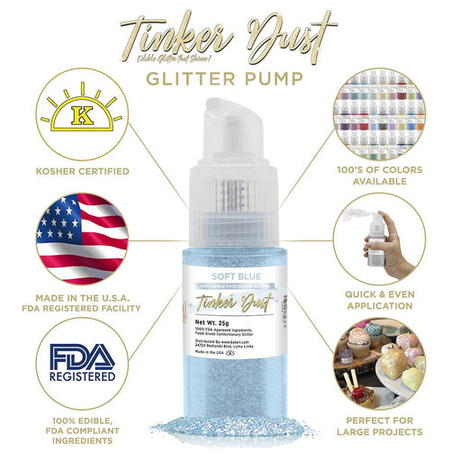 Soft Blue Tinker Dust Spray Pump by the Case | Private Label-Brew Glitter®
