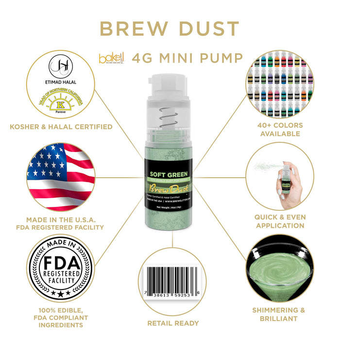 Soft Green Edible Brew Dust | Mini Spray Pump-Brew Glitter®