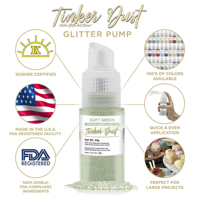 Soft Green Tinker Dust Spray Pump by the Case | Private Label-Brew Glitter®