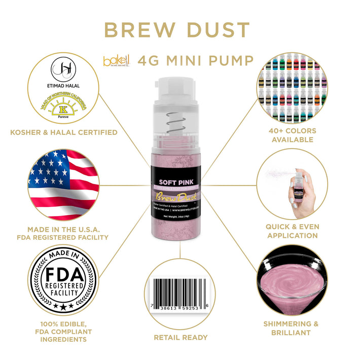 Soft Pink Edible Brew Dust | Mini Spray Pump-Brew Glitter®