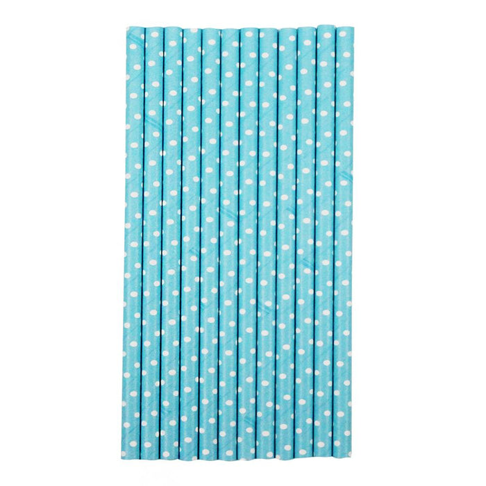Solid Blue with White Polka Dots Stirring Straws | Bulk Sizes-Brew Glitter®
