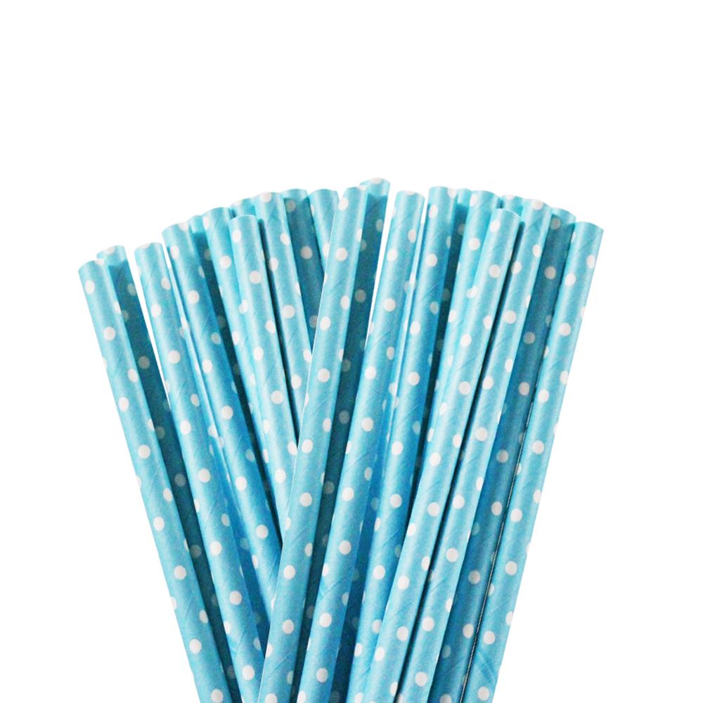 Solid Blue with White Polka Dots Stirring Straws-Brew Glitter®