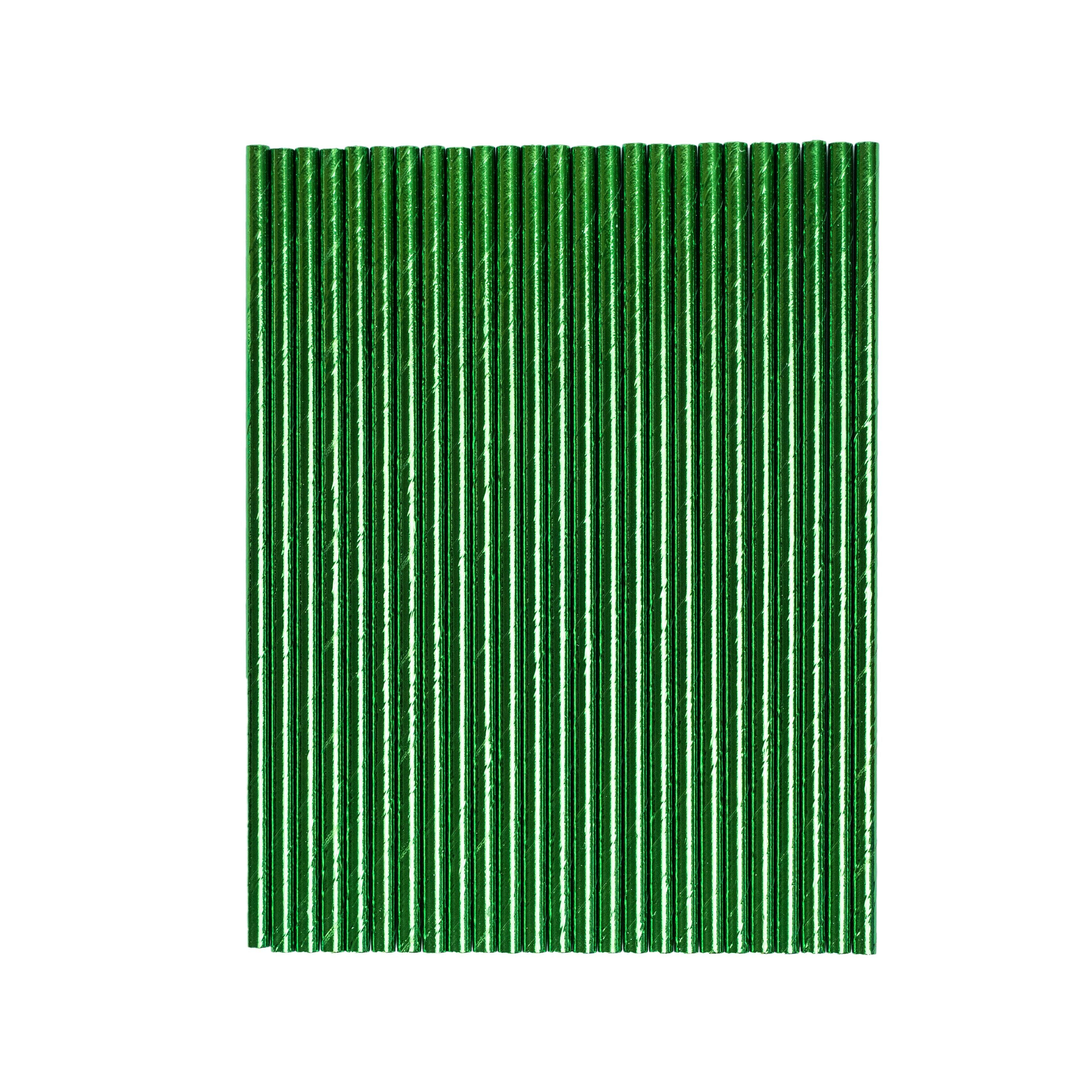 Solid Green Metallic Stirring Straws-Brew Glitter®