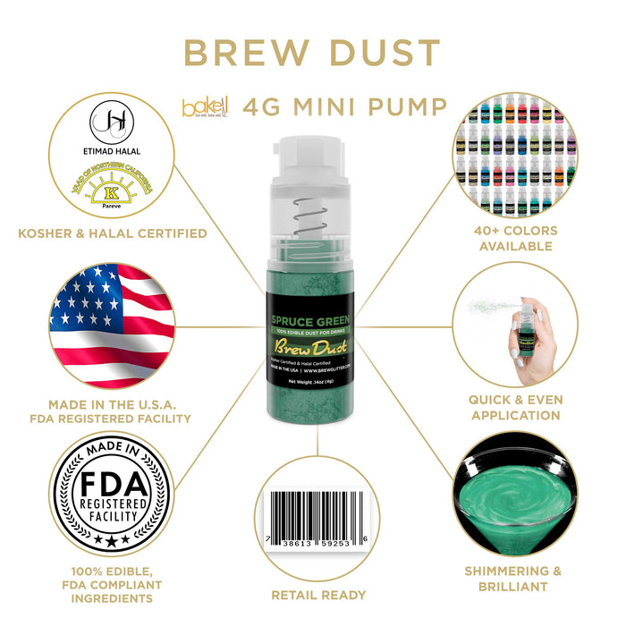 Spruce Green Edible Brew Dust | Mini Spray Pump-Brew Glitter®