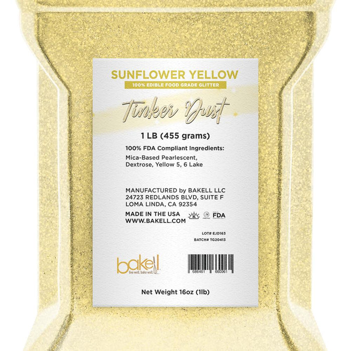 Sunflower Yellow Tinker Dust Food Grade Edible Glitter | Bulk Sizes-Brew Glitter®
