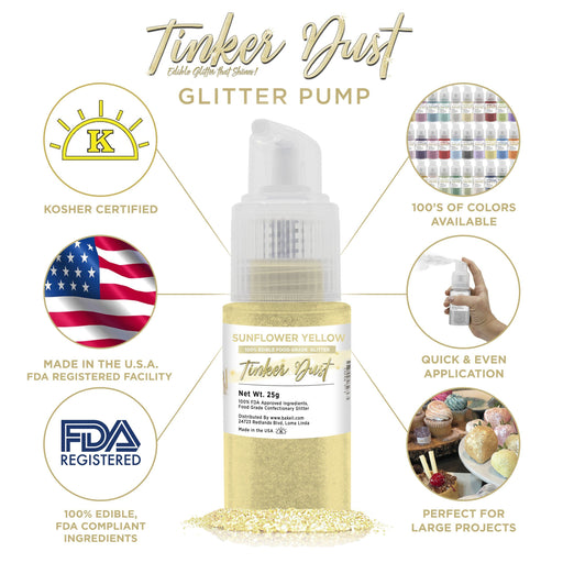 Sunflower Yellow Tinker Dust Spray Pump by the Case | Private Label-Brew Glitter®