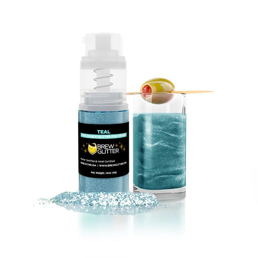 Teal Edible Glitter Mini Spray Pump for Drinks-Brew Glitter®