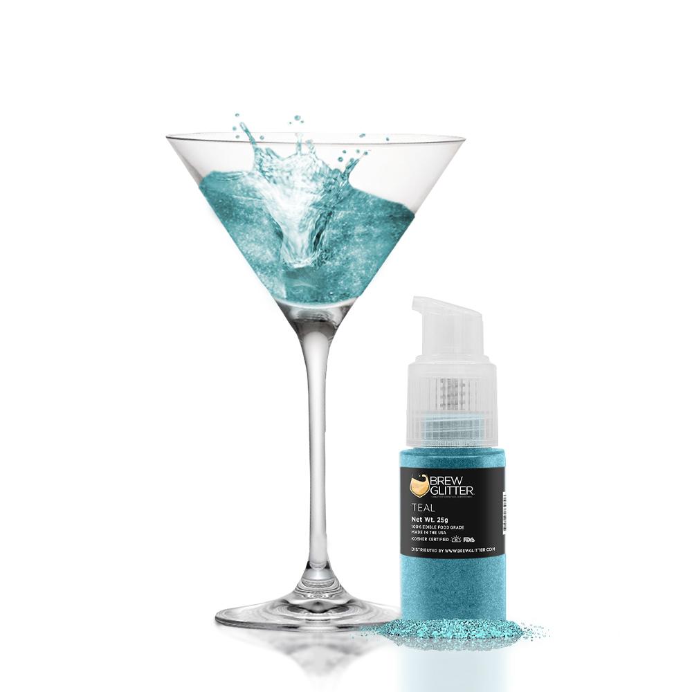 Teal Edible Glitter Spray Pump for Drinks-Brew Glitter®