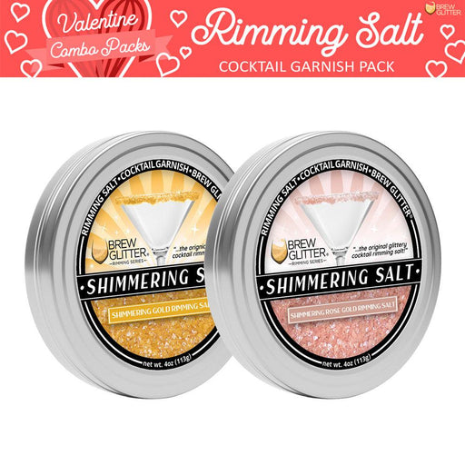 Valentine's Day Shimmer Rimming Salt February Feelings Combo (2 PC)-Brew Glitter®