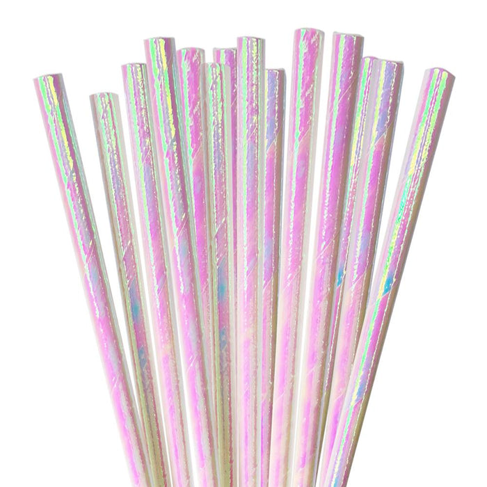 White Iridescent Stirring Straws-Brew Glitter®