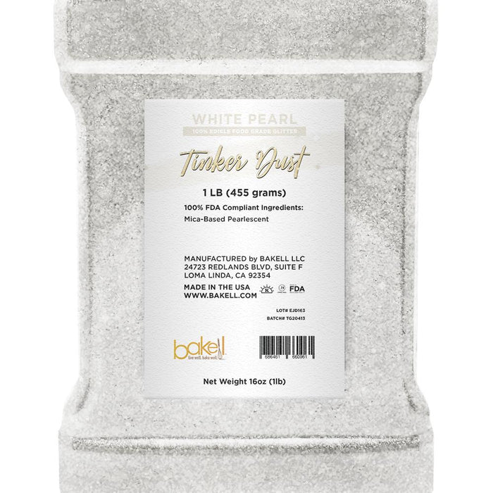 White Pearl Tinker Dust Food Grade Edible Glitter | Bulk Sizes-Brew Glitter®