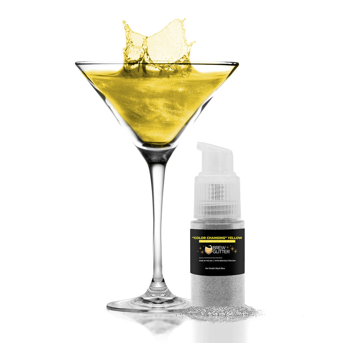 Yellow Color Changing Brew Glitter Spray Pump-Brew Glitter®